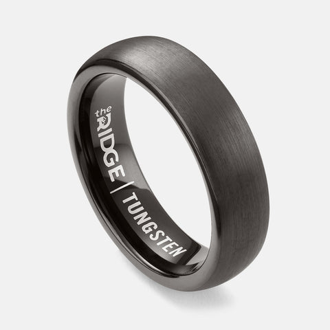 Ridge 6mm Rounded Ring Set - Black Damascus