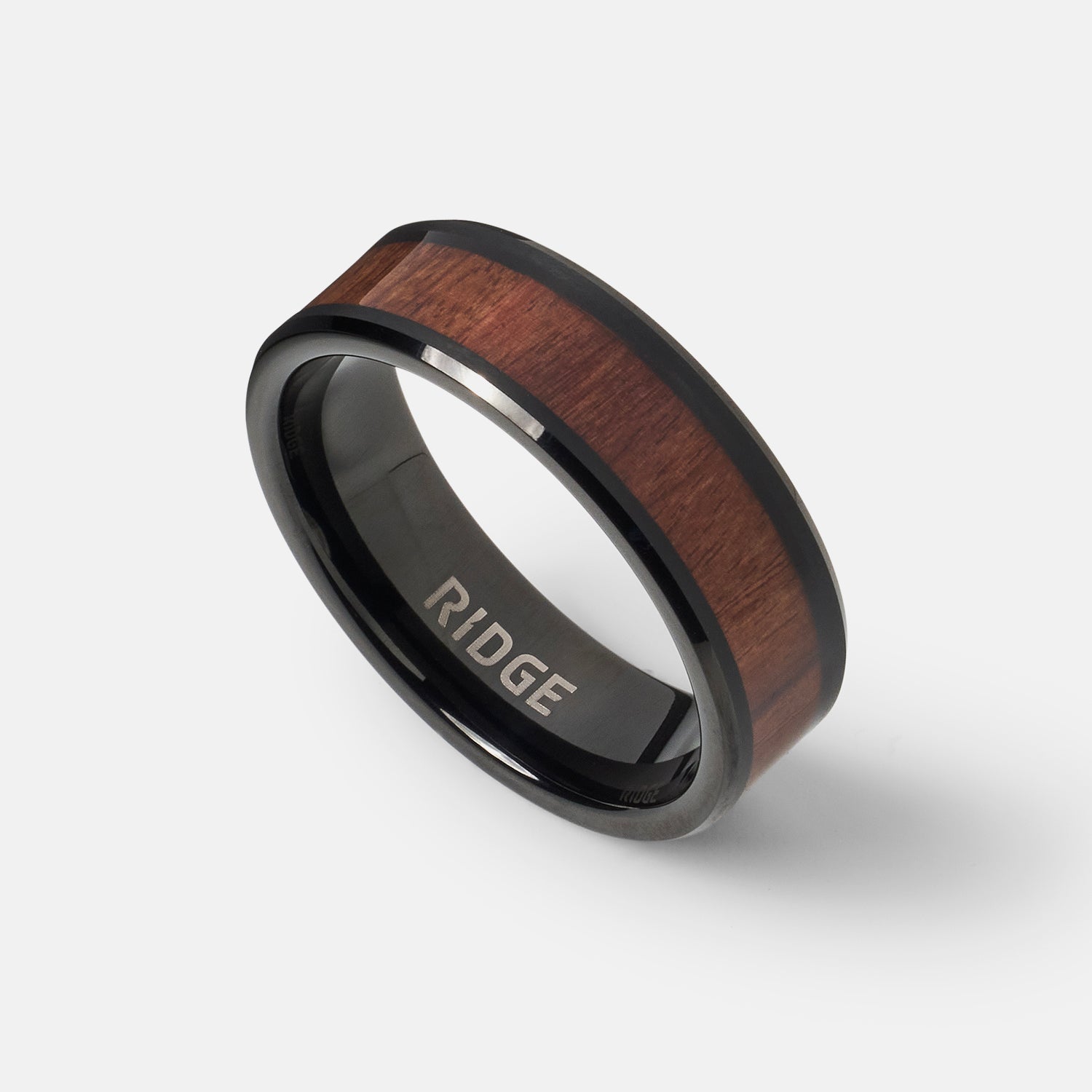 Ridge | Forged In Nature Collection | Mopane Wood Beveled Ring