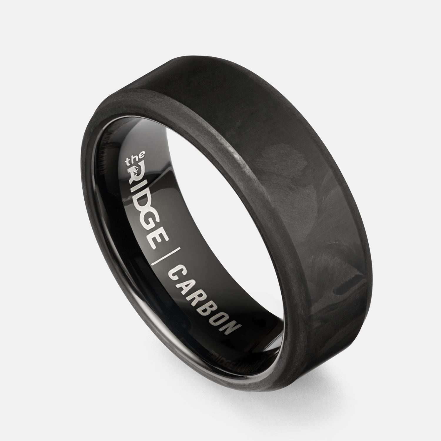 Forged Carbon Men's Wedding Band - The Ridge