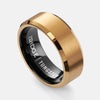 Ridge 8MM Beveled Ring Set - 24 Karat Gold