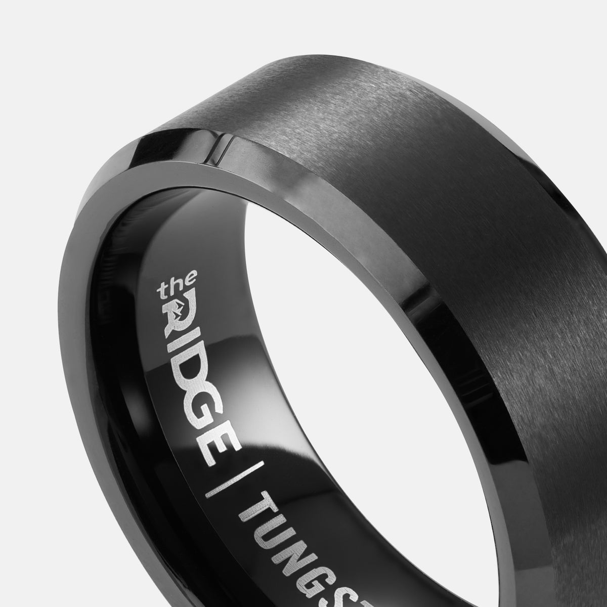 Gunmetal Men's Tungsten Wedding Band - The Ridge