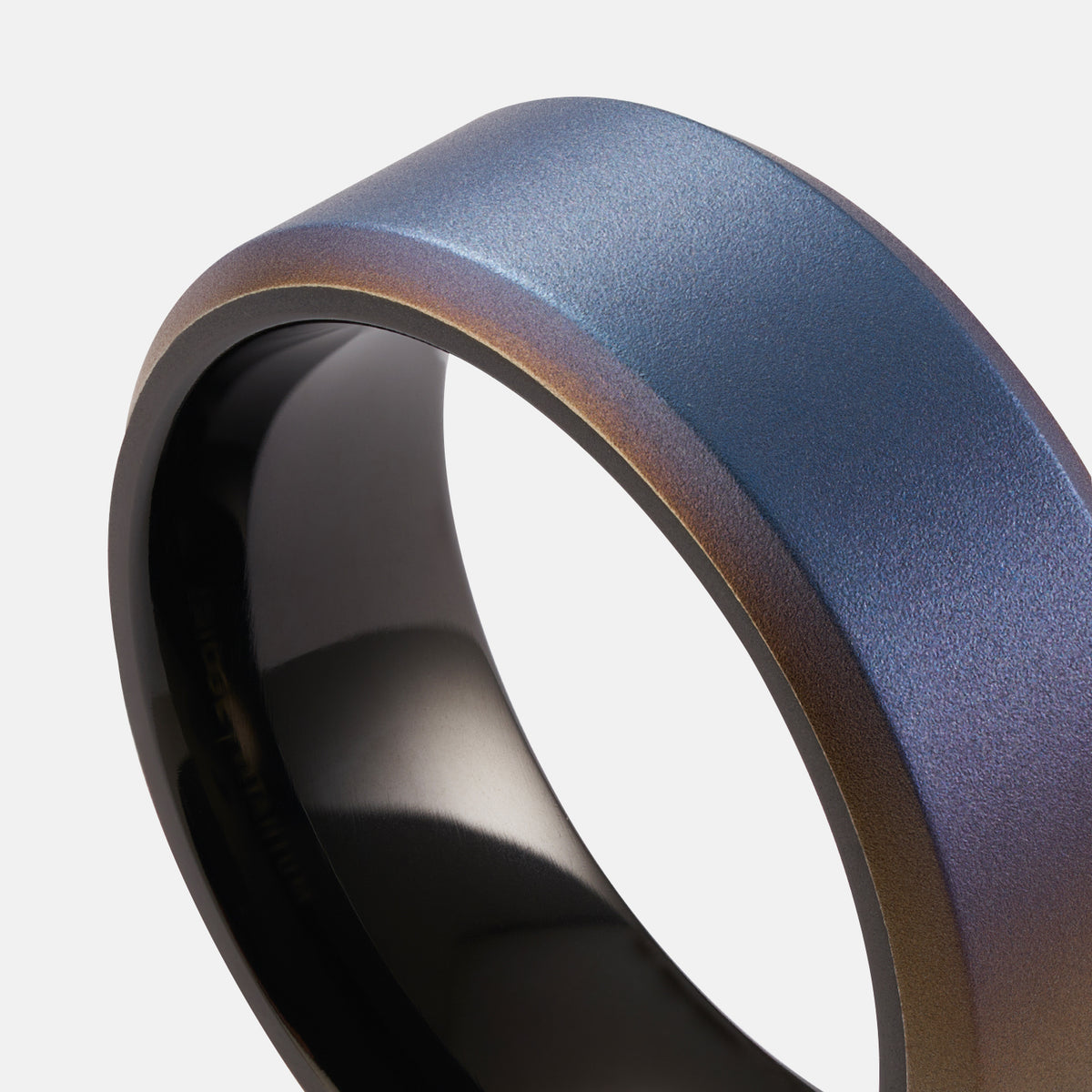 Burnt Titanium Men's Wedding Band - The Ridge