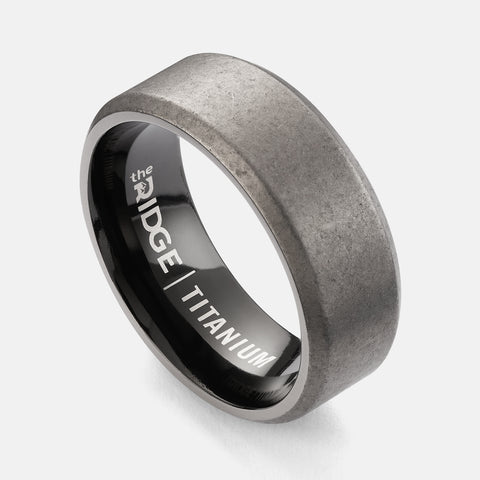 Ridge 8mm Beveled Ring Set - Gunmetal