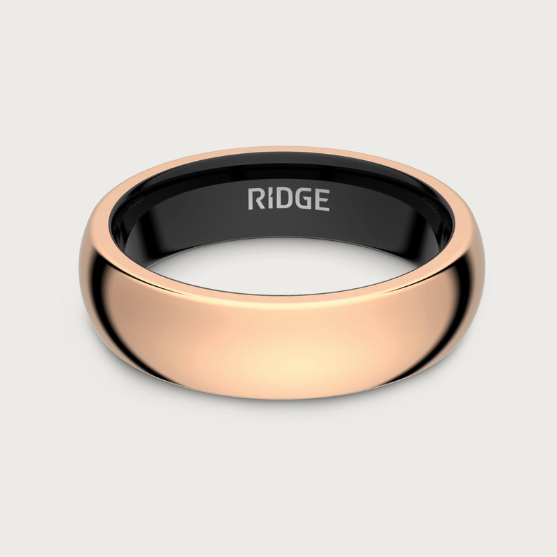6mm Rounded Ring Set - 18K Rose Gold — view 2 of 8