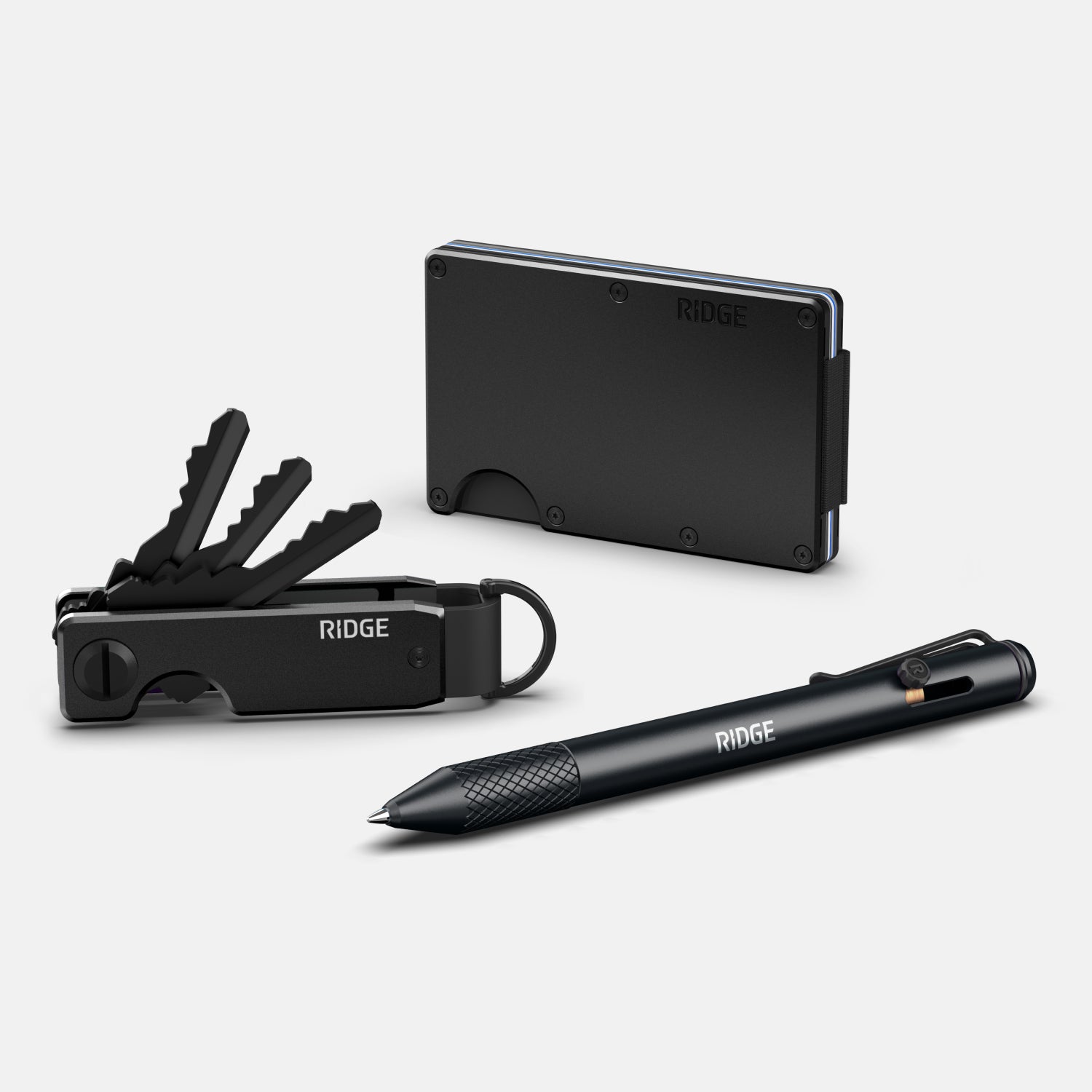 【新品】RIDGE リッジ・キーケース　ロイヤルブラック The Ridge Wallet + Keycase + Pen Kit - Royal Black