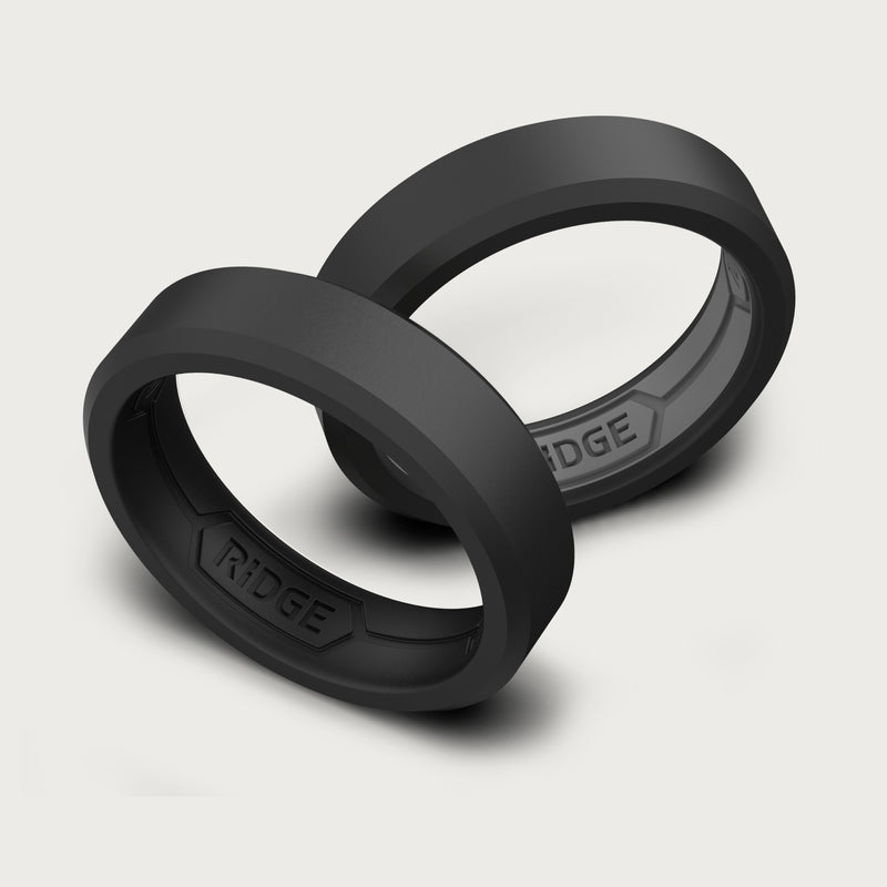 6mm Silicone Ring Set - Royal Black — view 2 of 8