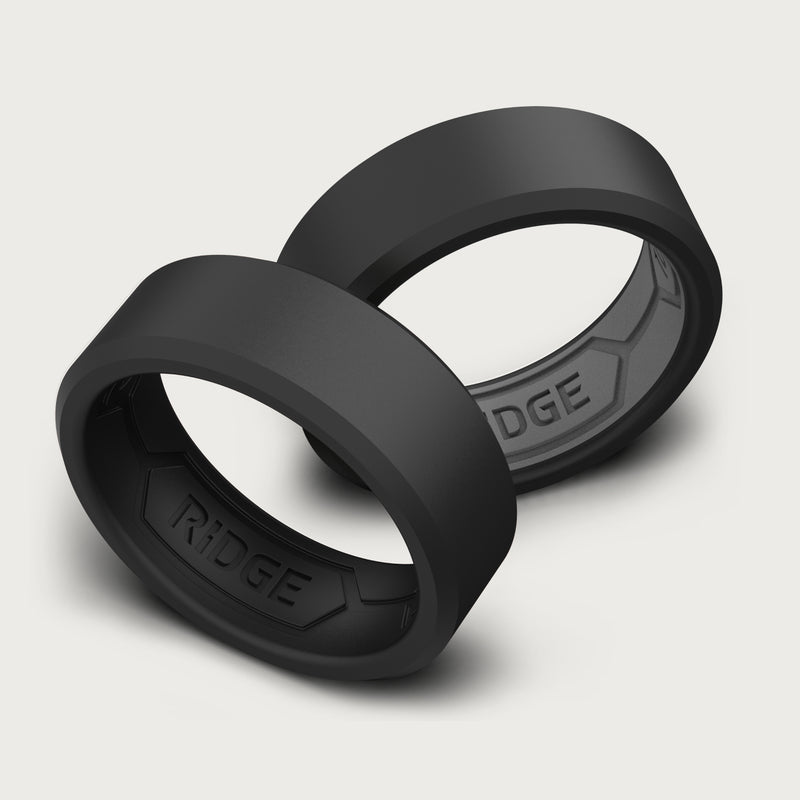 8mm Silicone Ring Set - Royal Black — view 2 of 8