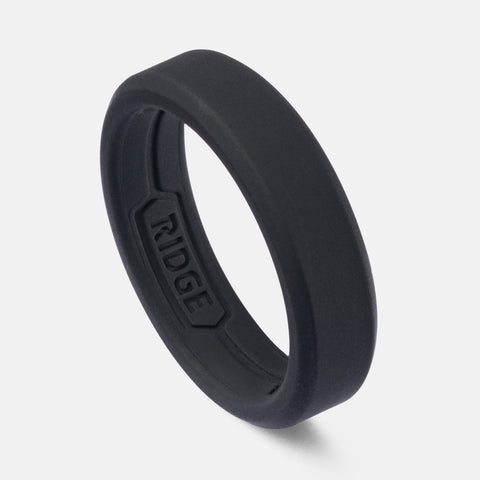 Ridge 6mm Silicone Ring Set - Royal Black