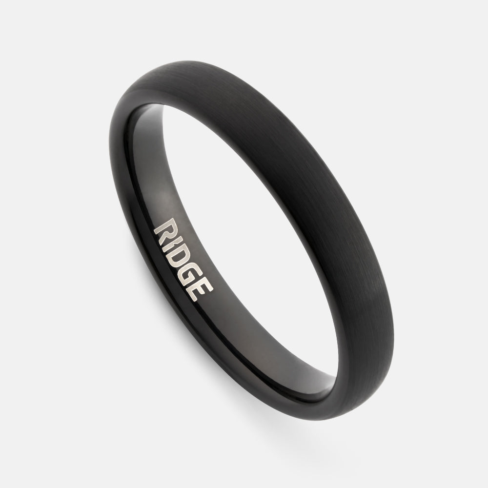 Ridge 4mm Rounded Ring Set - Gunmetal
