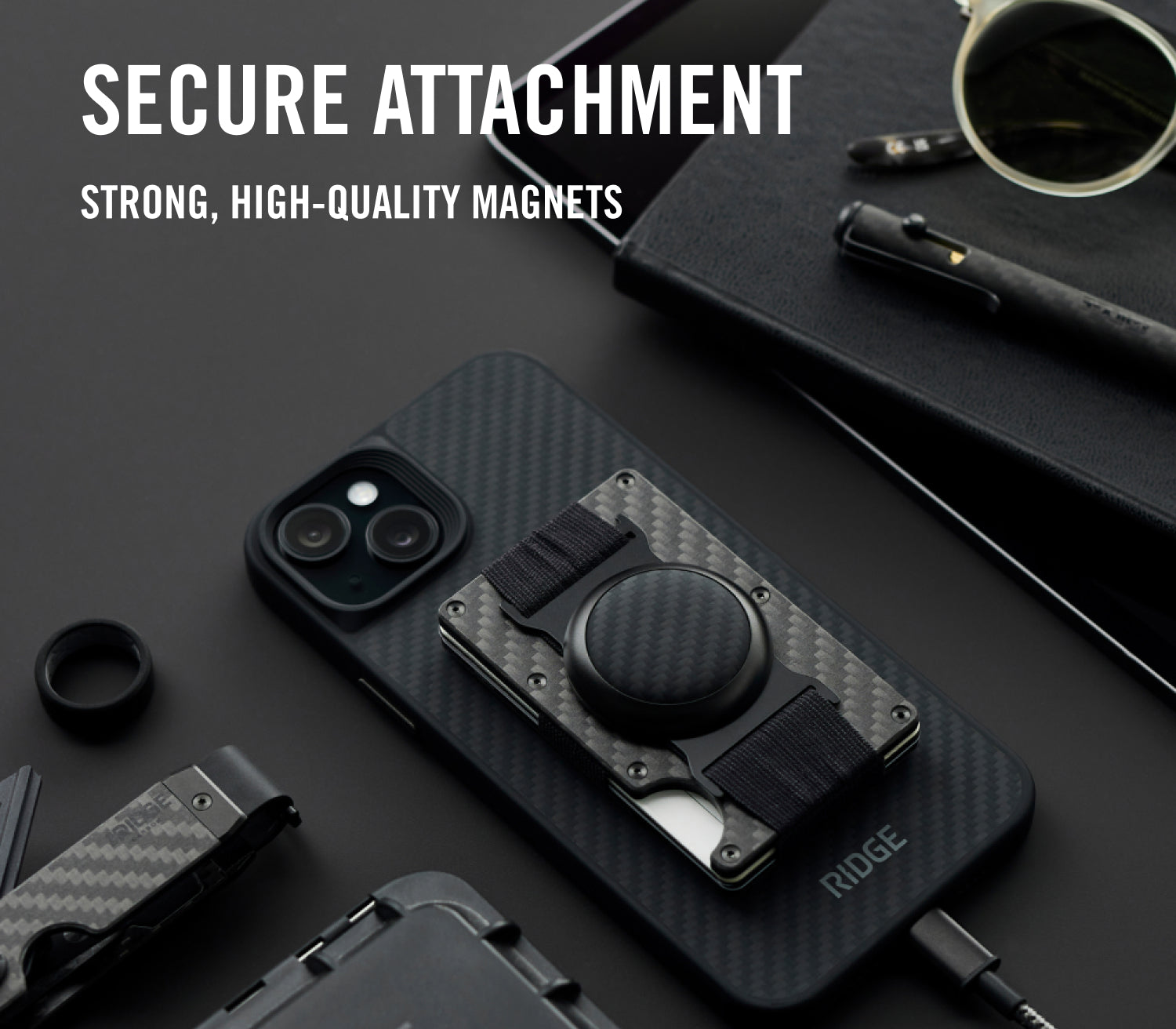 Ridge Wallet For MagSafe Gunmetal The Ridge