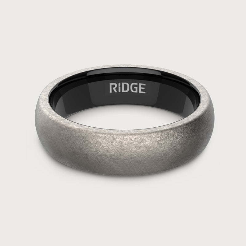 6mm Rounded Ring Set - Stonewashed Titanium