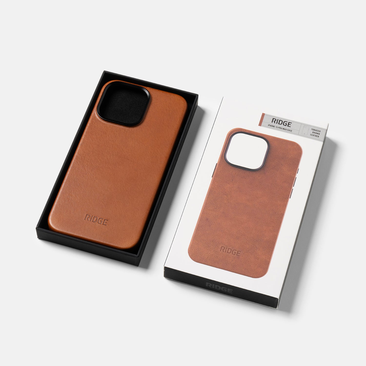 Ridge Phone Case - iPhone 15 Pro Max - Tobacco Brown Leather