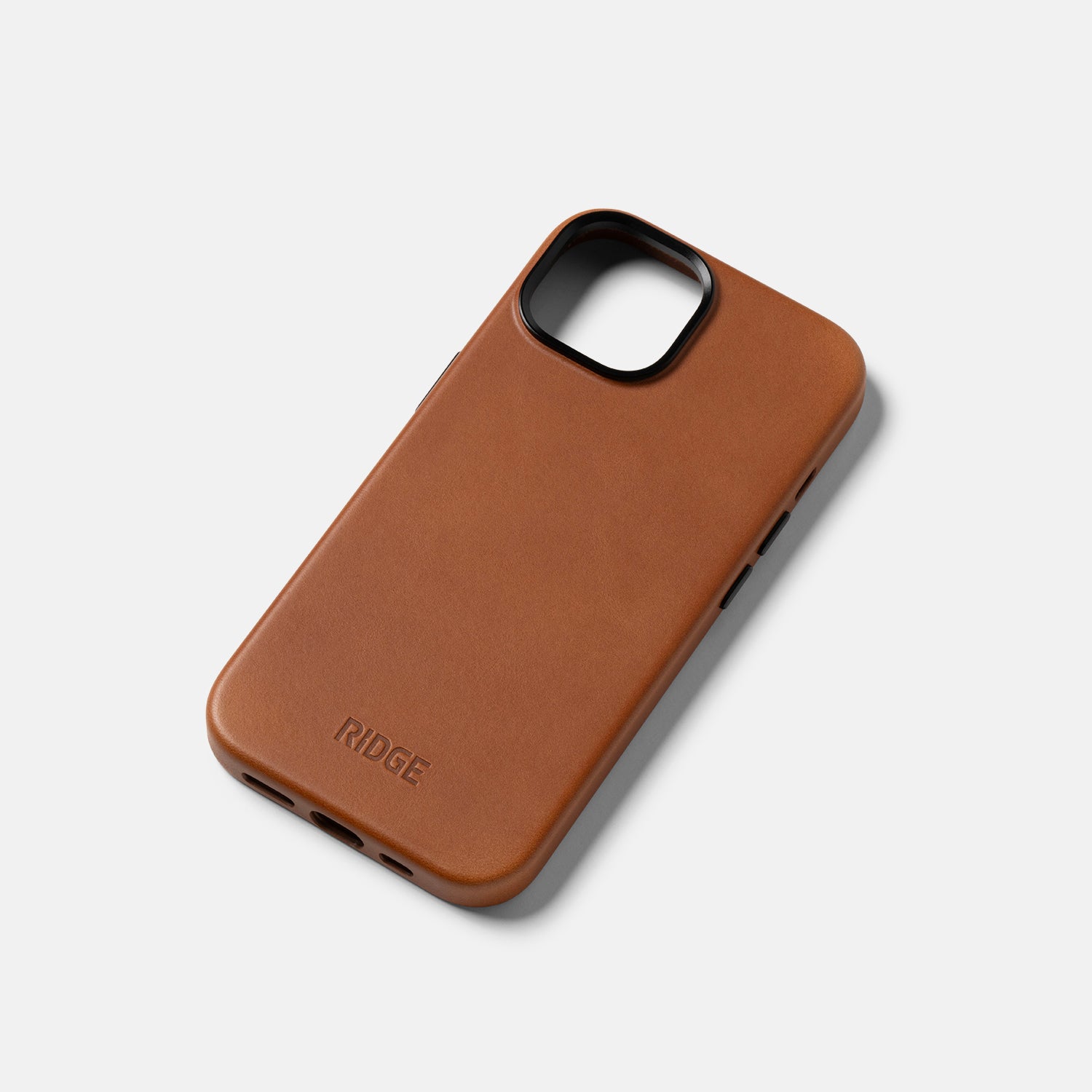 Ridge Phone Case iPhone 15 Tobacco Brown Leather