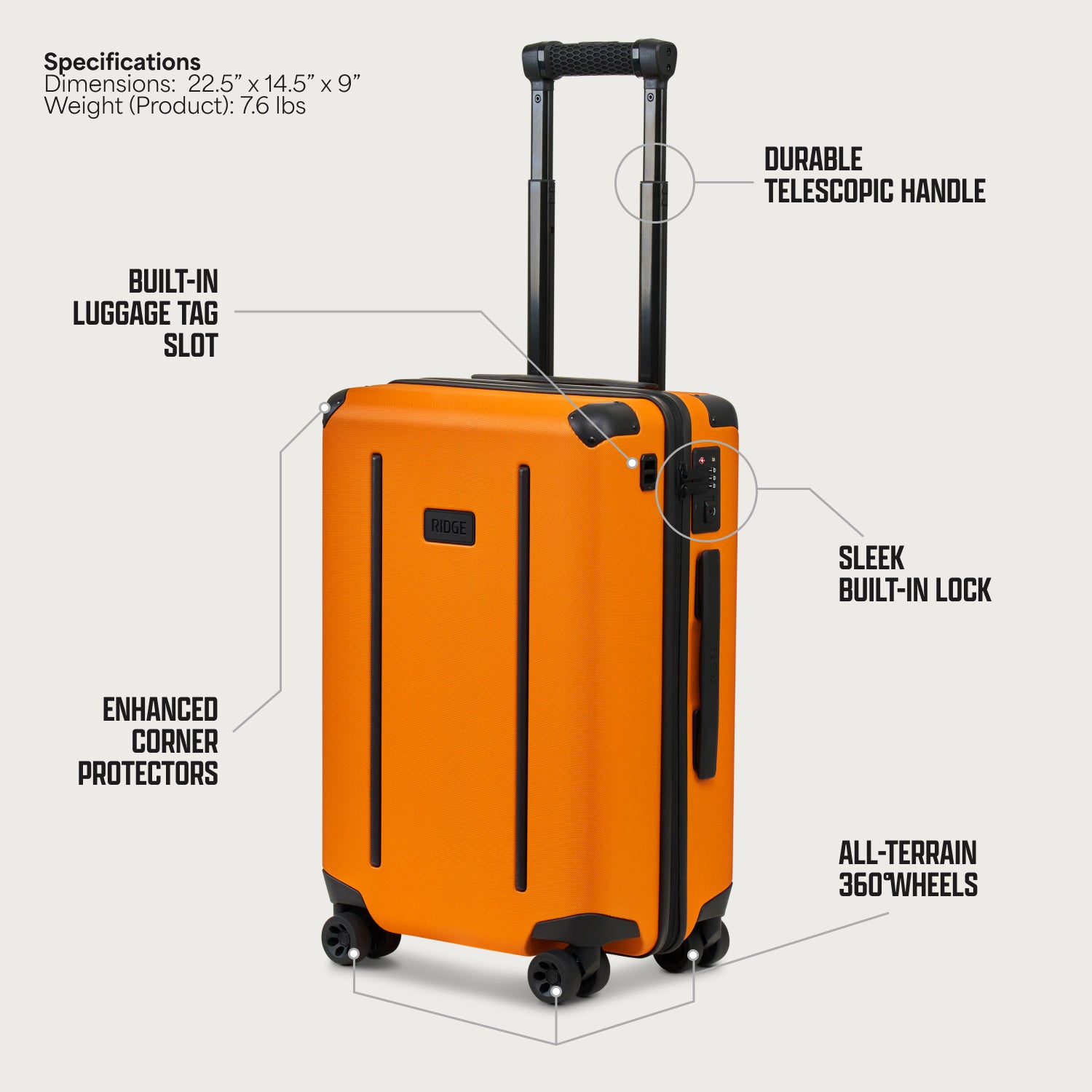 Ridge Travel | Carry-On - Basecamp Orange