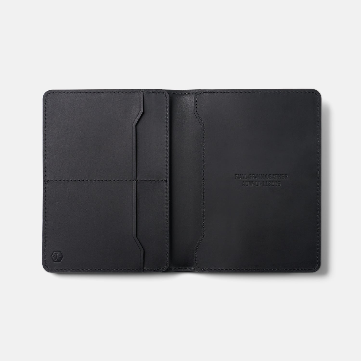 Passport Wallet - Midnight Black Leather