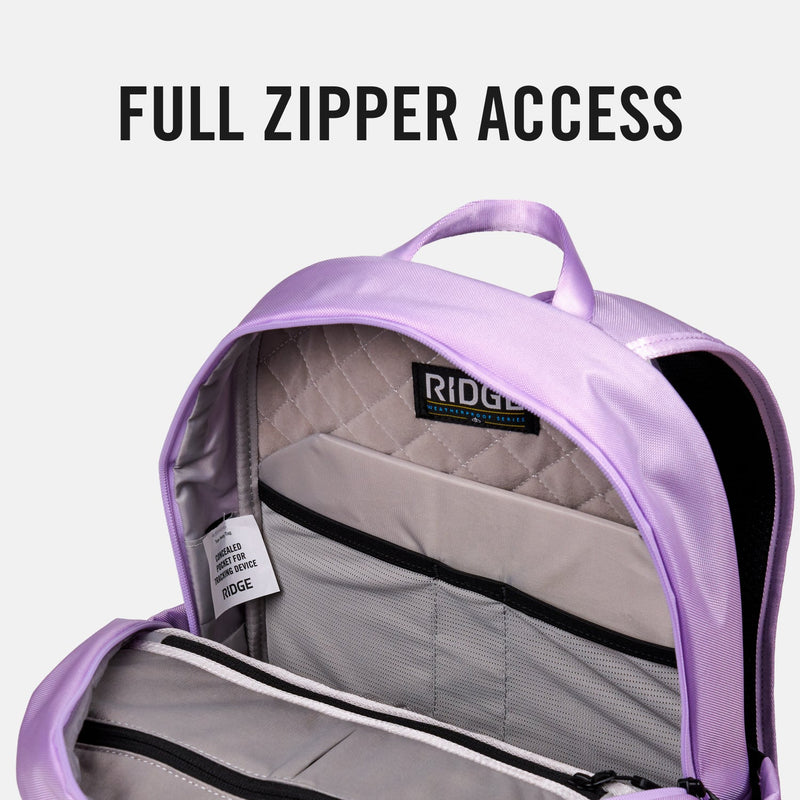 Stylish Vegan Lavender Backpack with Front Zipper ELLE Travel Voyage 20L Backpack | Sustainable Vegan Leather  main image 4