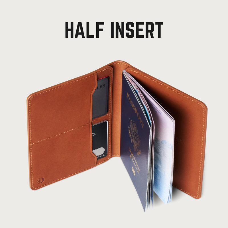 leather tobacco wallet Handmade exclusive pouch The main cardholder uses elastic to expand to hold up to 12 IDs and credit cards Passport Wallet - Tobacco Brown
