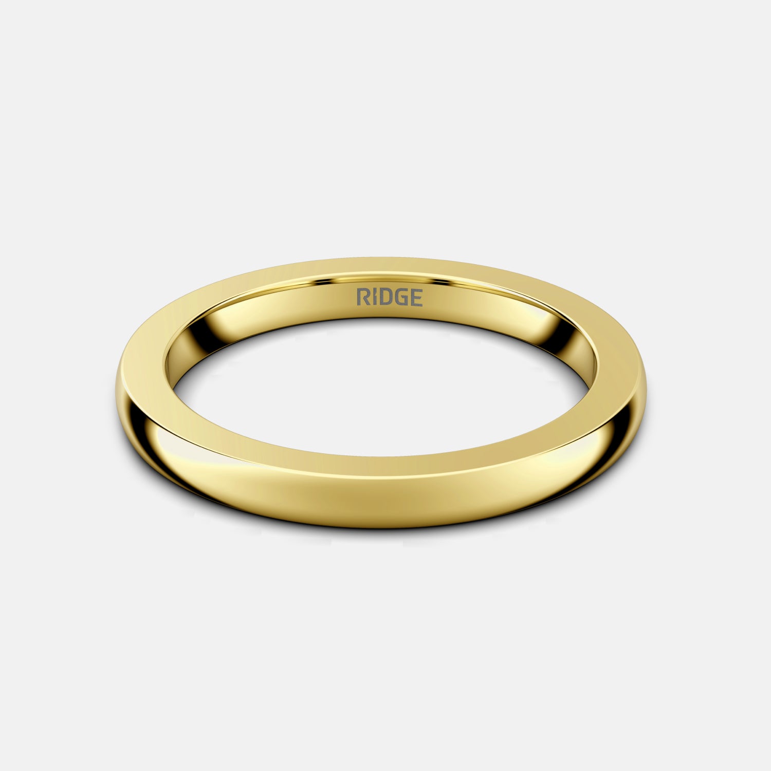 Ridge 2mm Rounded Ring Set - 14K Yellow Gold