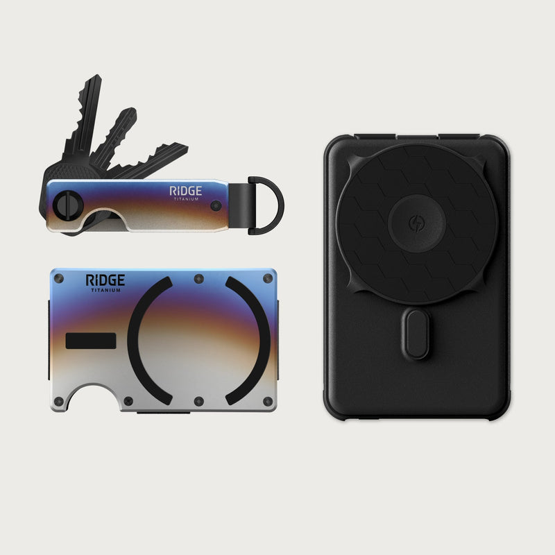 Ridge Wallet for MagSafe + Power Bank + KeyCase - Burnt Titanium + Matte Black + Burnt Titanium — image 1