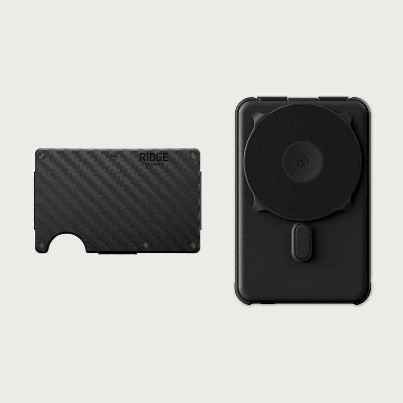 Ridge Wallet + Power Bank - Carbon Fiber 3K + Matte Black — image 1