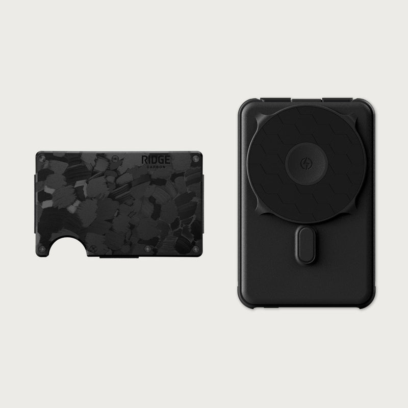 Ridge Wallet + Power Bank - Forged Carbon + Matte Black — image 1