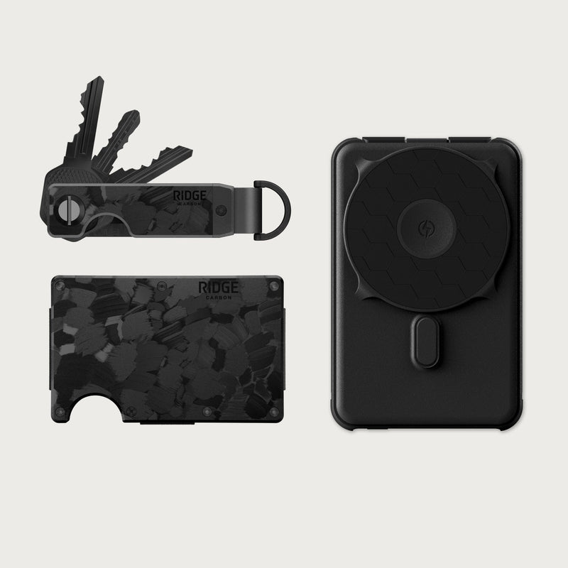Ridge Wallet + Power Bank + KeyCase - Forged Carbon + Matte Black + Forged Carbon — image 1