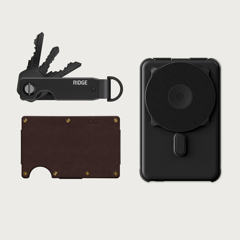 Ridge Wallet + Power Bank + KeyCase - Heritage + Matte Black + Royal Black — image 1