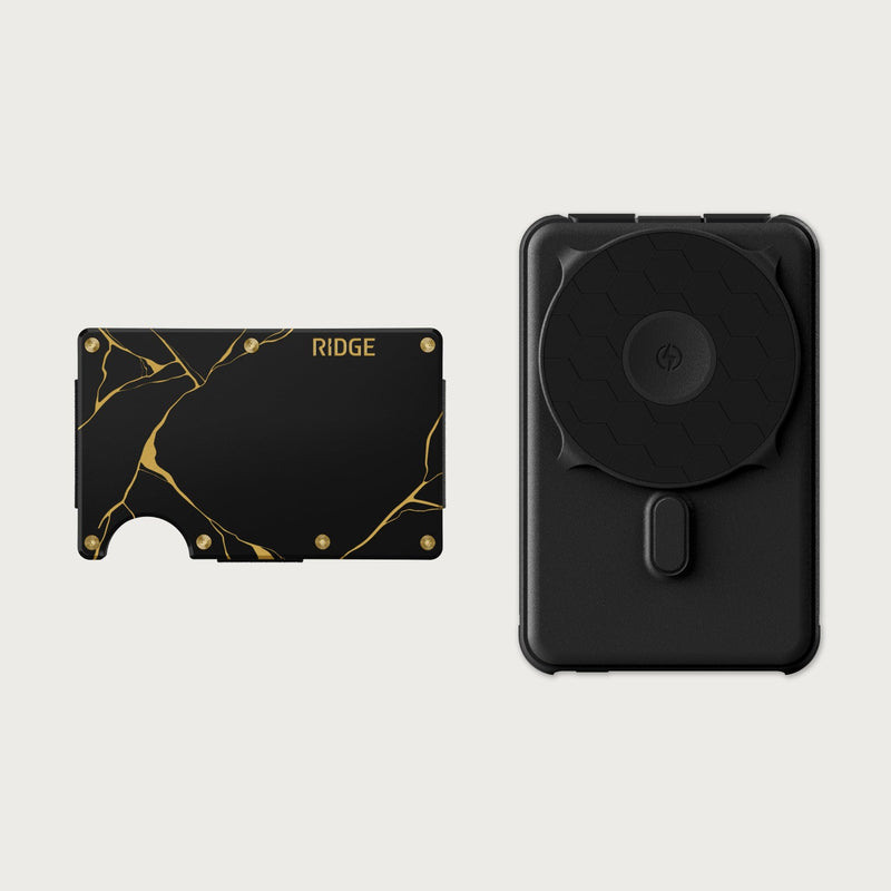 Ridge Wallet + Power Bank - Kintsugi - Black + Matte Black — image 1