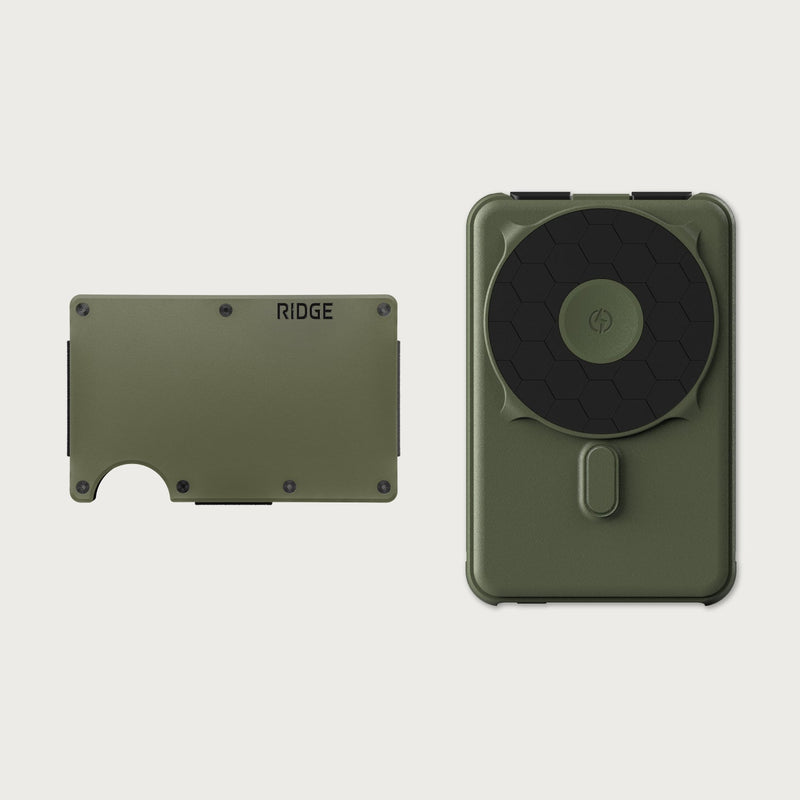Ridge Wallet + Power Bank - Matte Olive — image 1