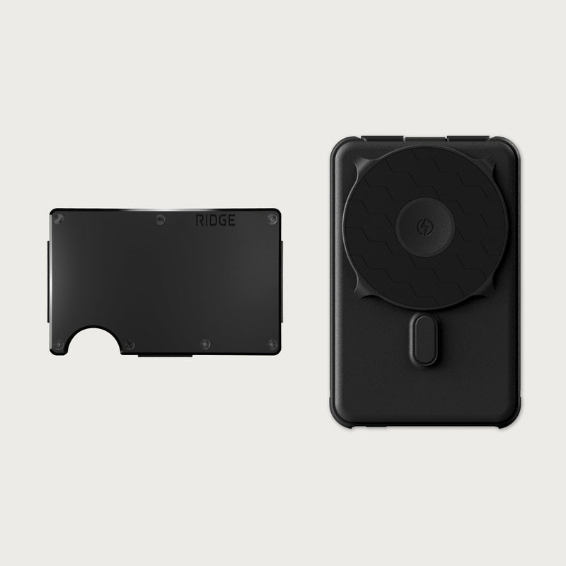 Ridge Wallet + Power Bank - Royal Black + Matte Black — image 1