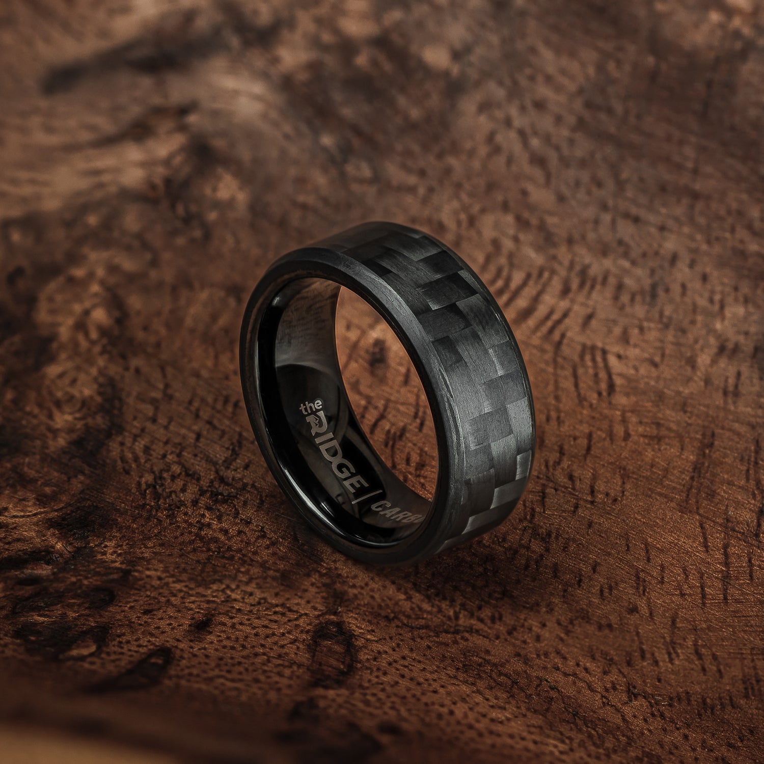 The Ridge | Carbon Fiber 3K Beveled Ring