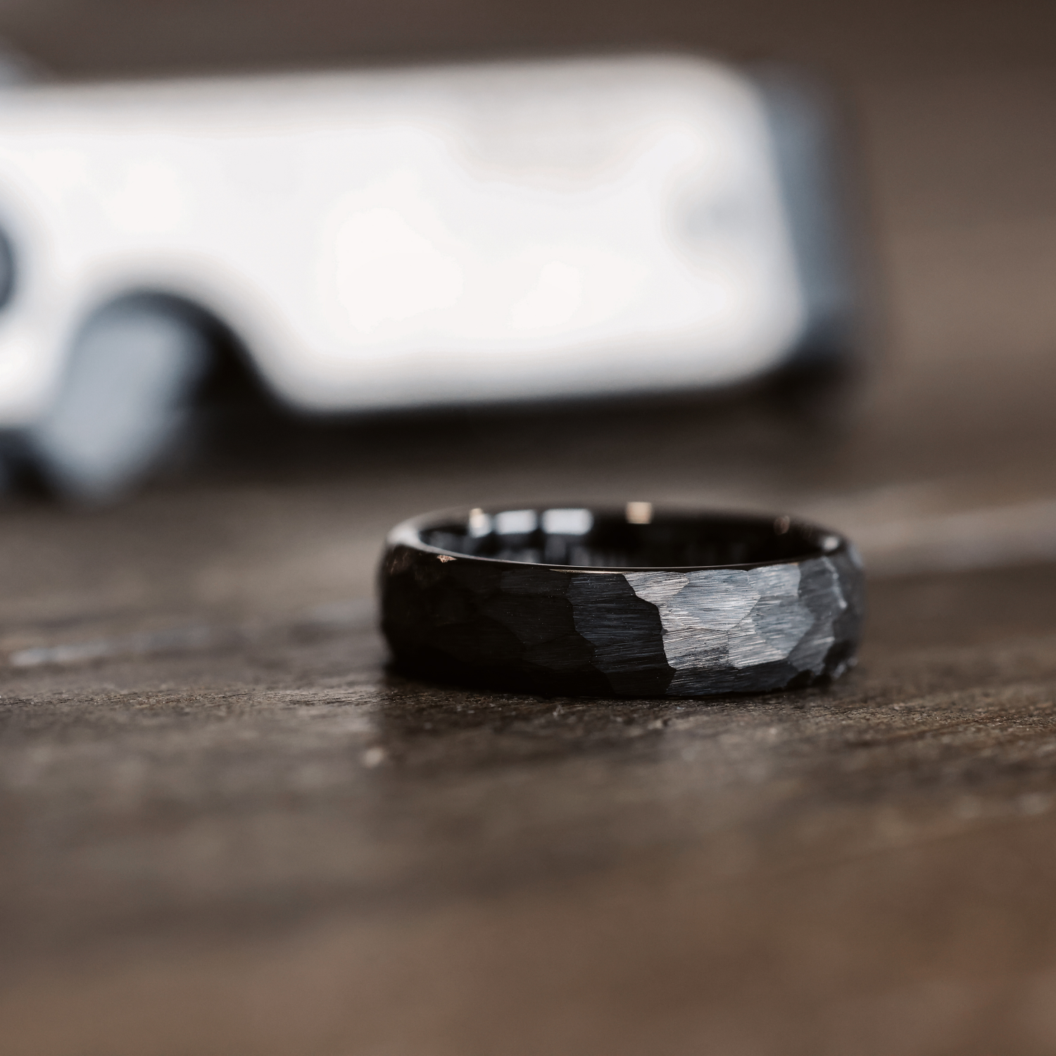 Royal Black Men s Tungsten Wedding Band The Ridge