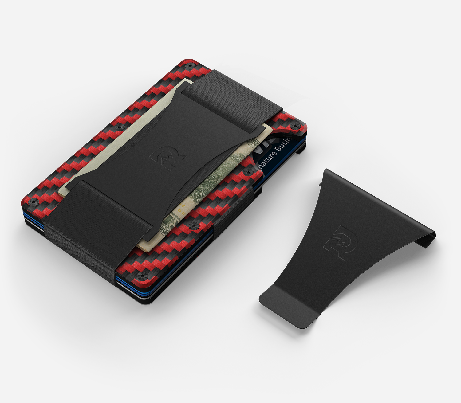 Red Carbon Fiber Wallet — Forged Carbon or 3K Weave w/ Money Clip