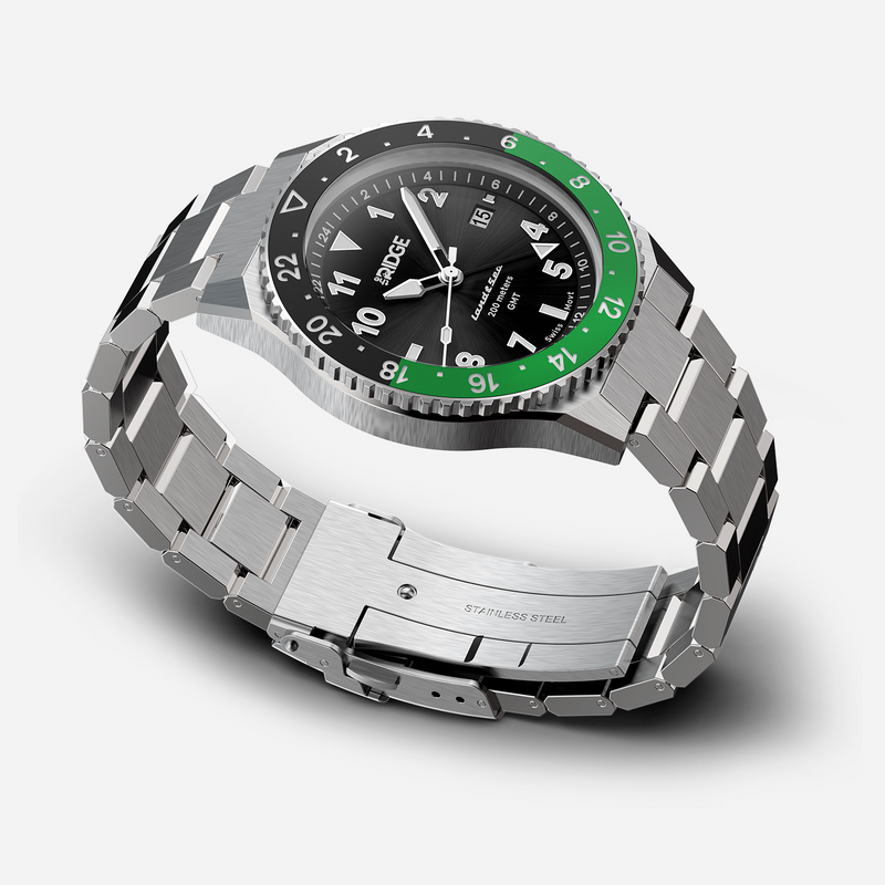 The Ridge Land & Sea GMT Watch: Royal Black