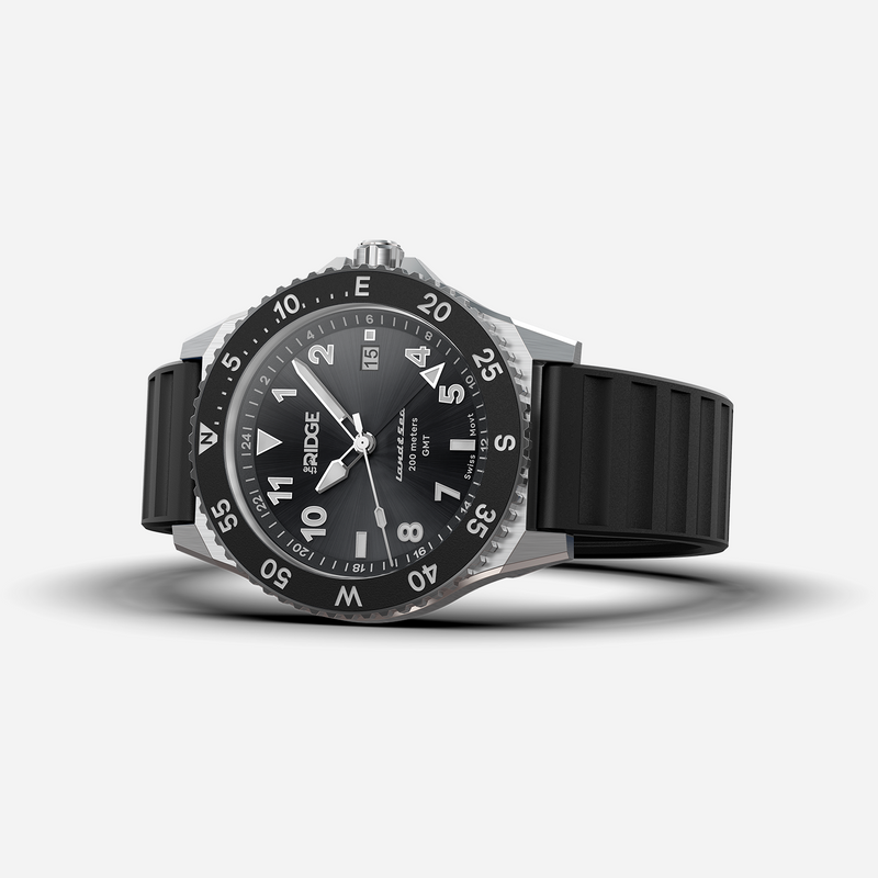 The Ridge Land & Sea GMT Watch: Royal Black