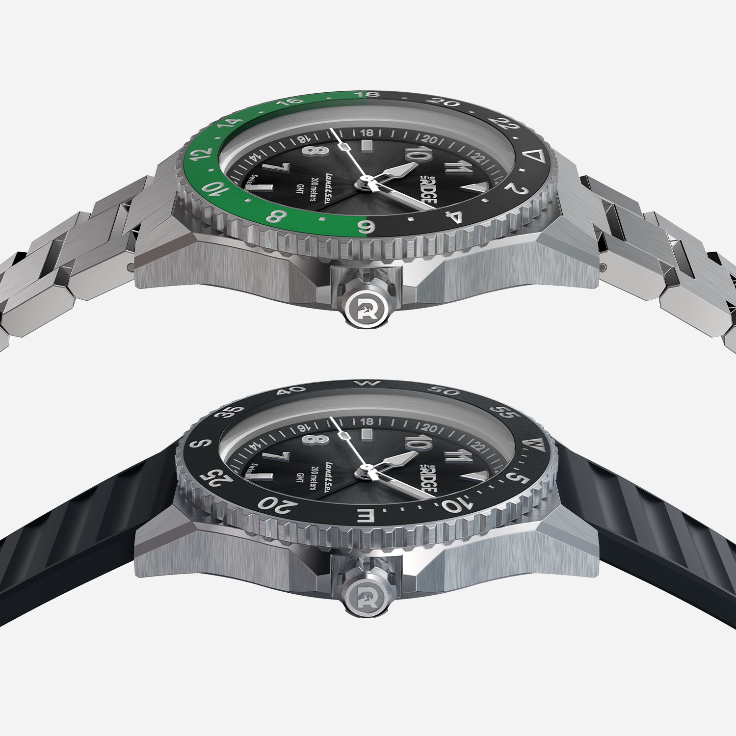 The Ridge Land & Sea GMT Watch: Royal Black